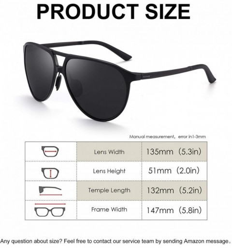 Shield Men's Driving Polarized Sunglasses for Men Al-Mg Metal Frame Ultra Light - Black Frame/Grey Lens - CO18SKMALEK $14.99