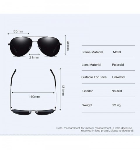 Aviator Men's Metal Polarizing Sunglasses Classic European and American Square Driving Sunglasses - B - C518QTH9802 $36.80