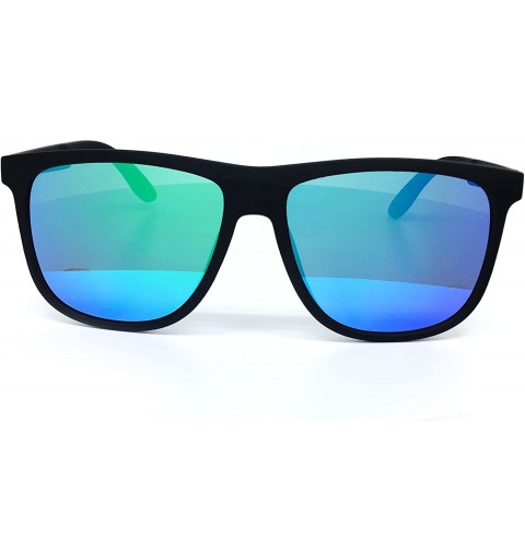 Oversized 26001 Premium Soft Oversize Matte Finish Mirror Womens Mens Sunglasses - Matte Black - C3182OKL2UT $18.11