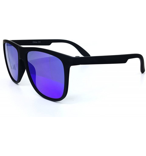 Oversized 26001 Premium Soft Oversize Matte Finish Mirror Womens Mens Sunglasses - Matte Black - C3182OKL2UT $18.11