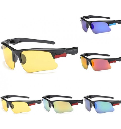 Aviator Outdoor Sports Polarized Colorful Sunglasses For Unisex Adults Travel Vacation - Yellow - CK196LXCWR9 $11.23
