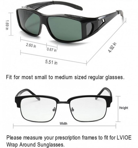 Wrap Sunglasses Polarized Prescription Protection - Black Frame Polarized Green Lens Wrap Around Sunglasses - CT19CYO9QGK $26.86