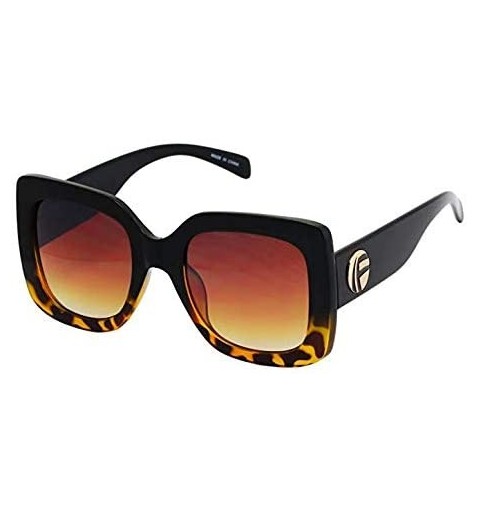 Oval Oversize Square Sunglasses Women Multi Tinted Frame Fashion Modern Shades - Pink/Yellow and Black/Yellow - CJ18IC4UQUG $...