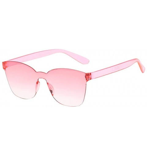 Oval UV Protection Sunglasses for Women Men Rimless frame Square Acrylic Lens and Frame Sunglass - A - C719037ROIL $8.55