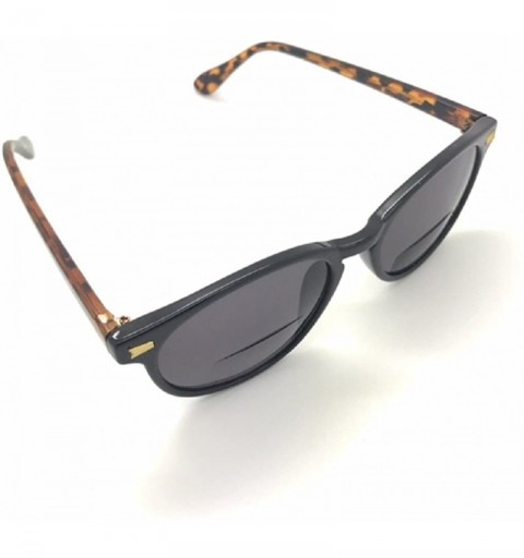 Round Round Stylish Bifocal Reading Sunglasses For Men Women - Black/Brown - CB18E2EU9ZA $10.85