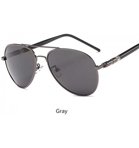 Round Polarized sunglasses Classic men's sunglasses driver driving sunglasses outdoor movement - Silver - CO1999R0O4T $10.46