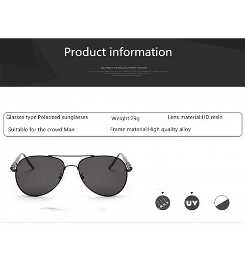 Round Polarized sunglasses Classic men's sunglasses driver driving sunglasses outdoor movement - Silver - CO1999R0O4T $10.46