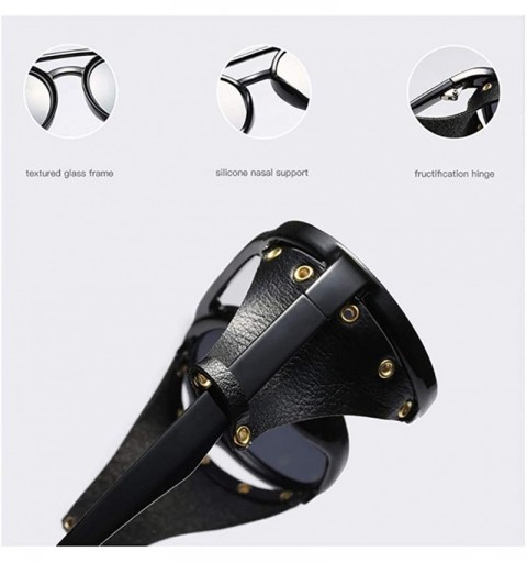 Wrap Gothic Motorcycle Sunglasses Vintage round sunglasses wrap Side Shield Retro Steampunk Sunglasses Men Women - 3 - C018XW...