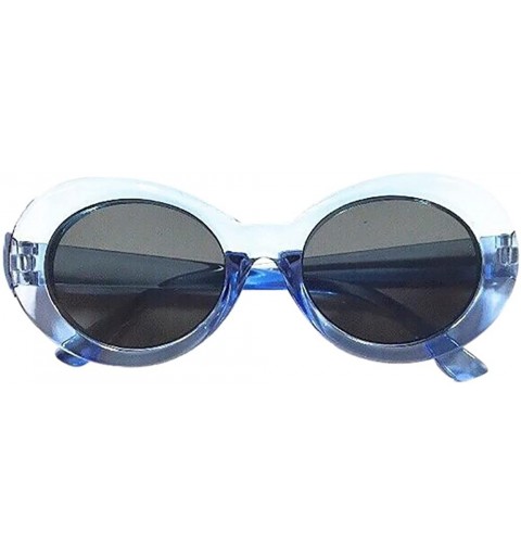 Oval Vintage Round Polarized Hippie Sunglasses Rapper Oval Sun Glasses Clout Goggles For Unisex - Multicolor - CG196HG48C4 $7.59