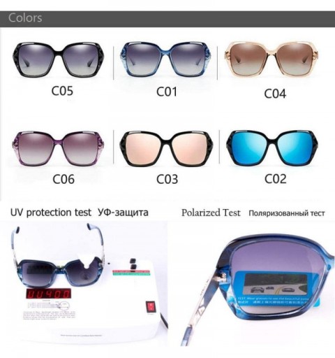 Oversized Polarized Sunglasses Designer Accessories Oversized - C01 - CS18WG2Z9MT $18.91