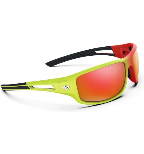 Wrap Polarized Sports Sunglasses for Men Women Cycling Running Driving Fishing Golf Glasses EMS-TR90 Unbreakable TR03 - C518G...