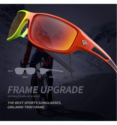 Wrap Polarized Sports Sunglasses for Men Women Cycling Running Driving Fishing Golf Glasses EMS-TR90 Unbreakable TR03 - C518G...