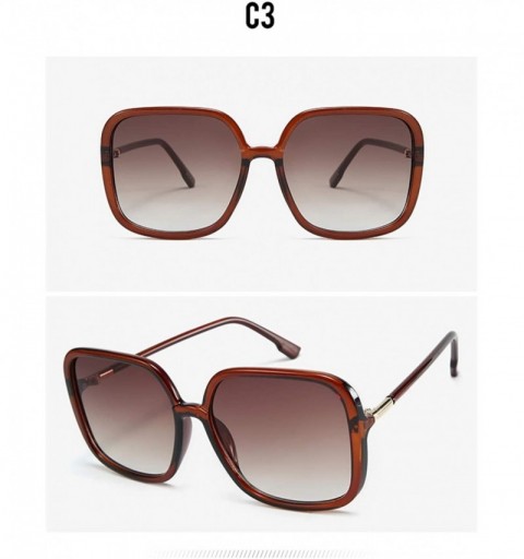 Oversized Women Fashion Street Photography Trend Sunglasses for Girls Selfy Sun Glasses 083 - Tea - C818AN3ECUK $10.40