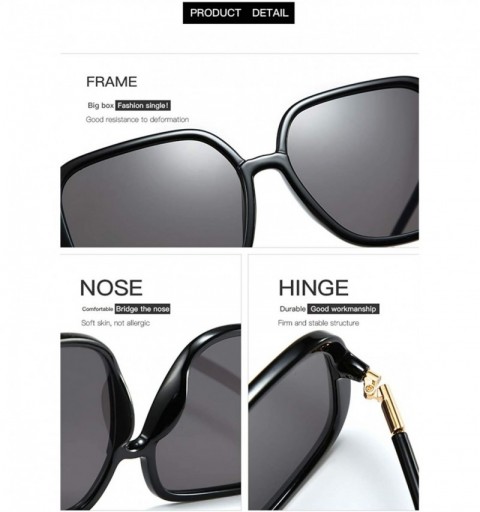 Oversized Women Fashion Street Photography Trend Sunglasses for Girls Selfy Sun Glasses 083 - Tea - C818AN3ECUK $10.40