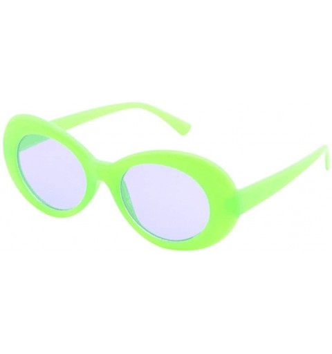 Oversized Vintage Clout Goggles Unisex Sunglasses Rapper Oval Shades Glasses Green - C418CRGC4LG $10.29