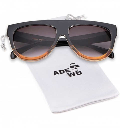 Square Oversized Sunglasses for Women Men Vintage Trendy Shield 100% UV Protection Eyewear - Gold/Red - CM18URTSYEA $10.94