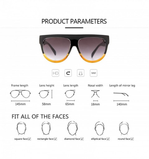 Square Oversized Sunglasses for Women Men Vintage Trendy Shield 100% UV Protection Eyewear - Gold/Red - CM18URTSYEA $10.94