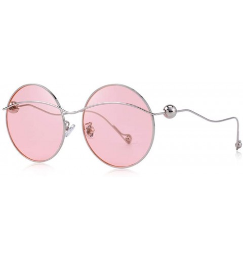 Oversized DESIGN Women Butterfly Gradient Sunglasses Round Frame 100% UV C04 Orange - C06 Pink - CW18YKUSCRD $12.25