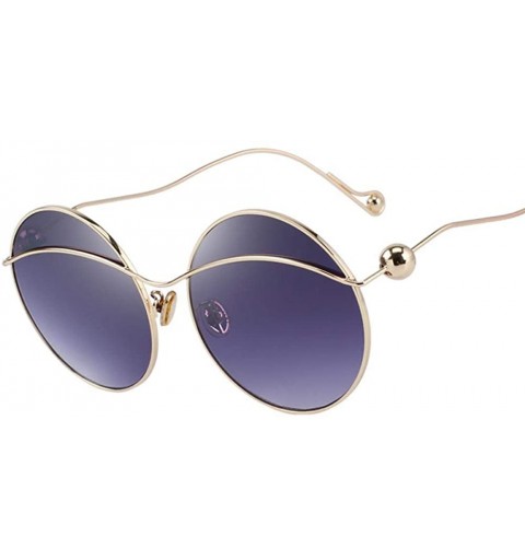 Oversized DESIGN Women Butterfly Gradient Sunglasses Round Frame 100% UV C04 Orange - C06 Pink - CW18YKUSCRD $12.25