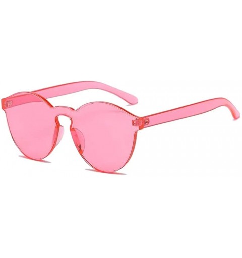 Rimless Colorful Reflective Rimless Sunglasses Fashion Vintage Eyewear for Unisex/ - Pink - CQ18NIRRA98 $7.11