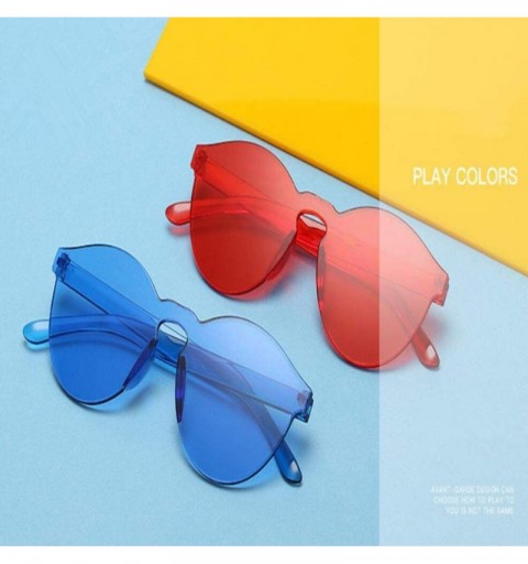 Rimless Colorful Reflective Rimless Sunglasses Fashion Vintage Eyewear for Unisex/ - Pink - CQ18NIRRA98 $7.11