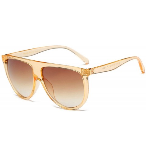Goggle Women Retro Big Frame Sunglasses Fashion Brand Design Men Goggle UV400 - Brown - CC18REMX3AX $25.14