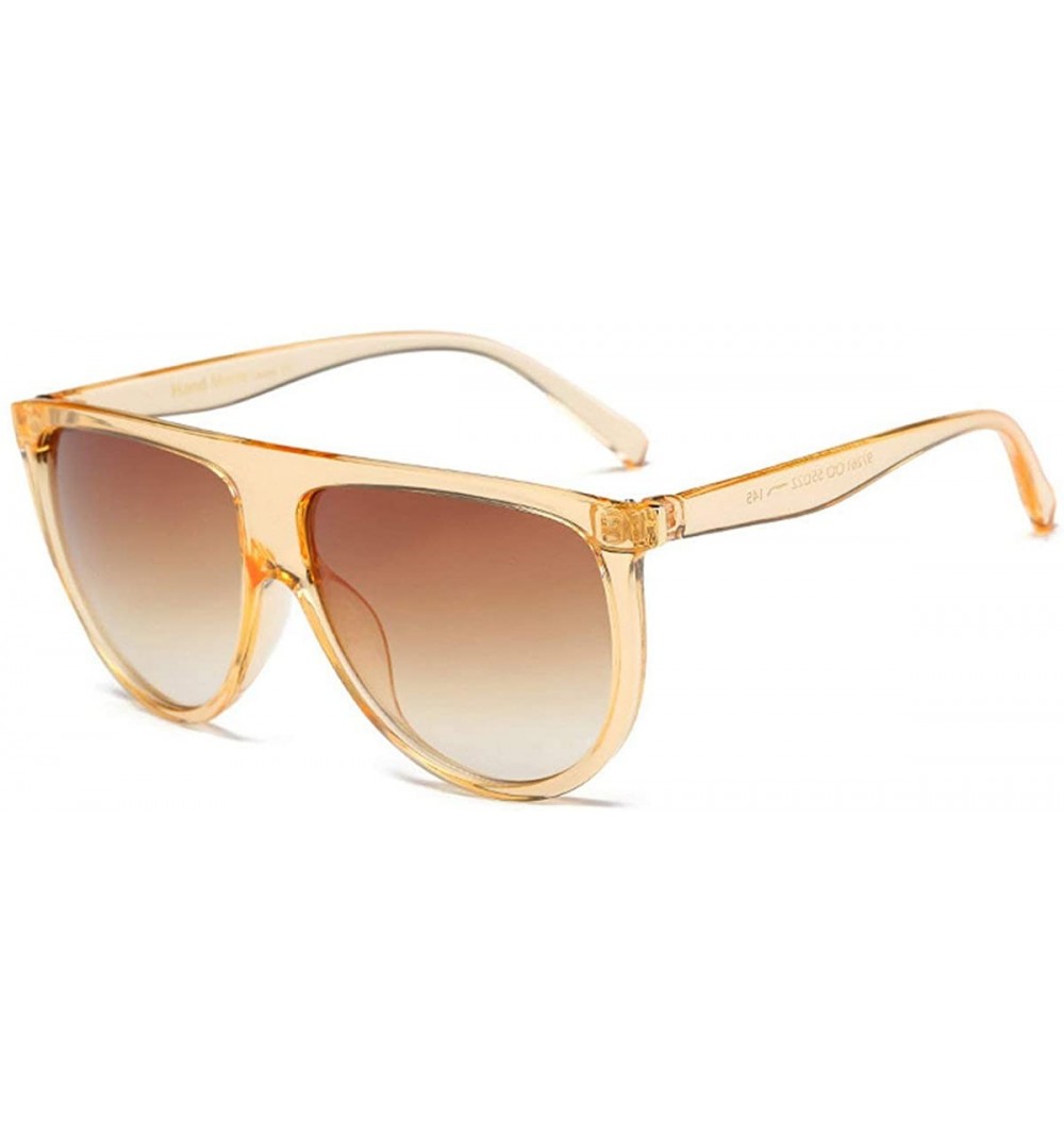 Goggle Women Retro Big Frame Sunglasses Fashion Brand Design Men Goggle UV400 - Brown - CC18REMX3AX $13.15