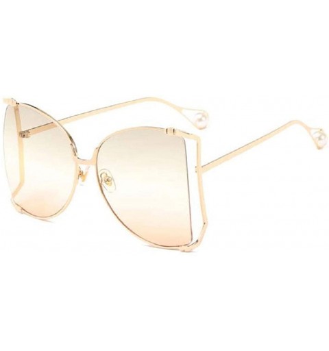 Semi-rimless Oversized Sunglasses for Women Semi Rimless Shades - D - CH18RZIWARX $8.18