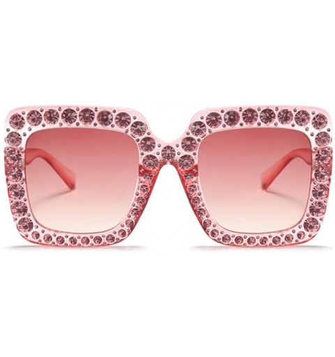 Square Big Square Diamond Frame Multicolor Popular Sunglasses for Girls Fashion Glasses 5702 - Pink - CT18AHOTS5L $10.11