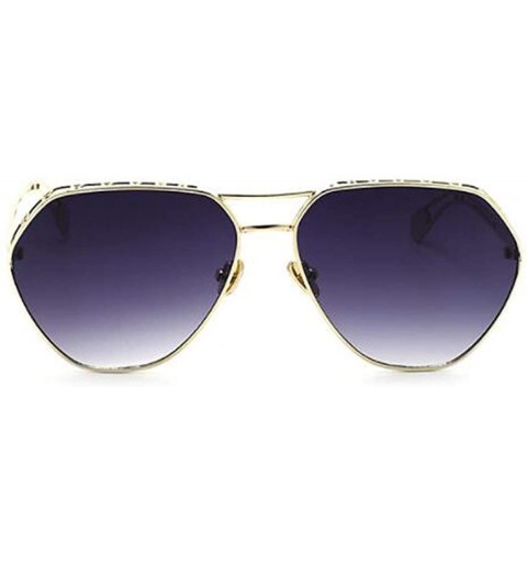 Aviator 2019 new sunglasses- ladies color film metal sunglasses hollow sunglasses women - A - CH18SEHD6QY $45.64