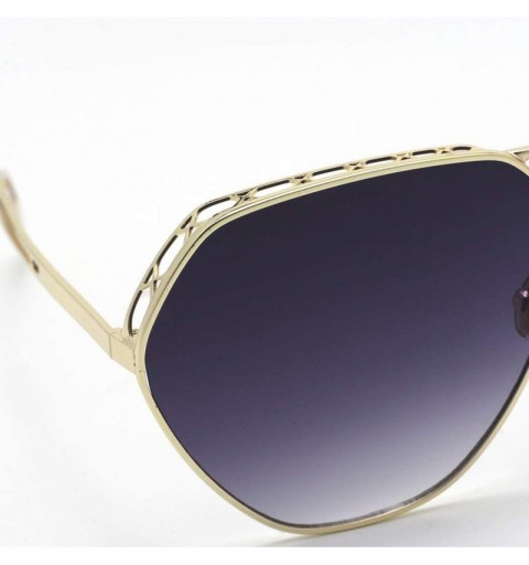 Aviator 2019 new sunglasses- ladies color film metal sunglasses hollow sunglasses women - A - CH18SEHD6QY $45.64