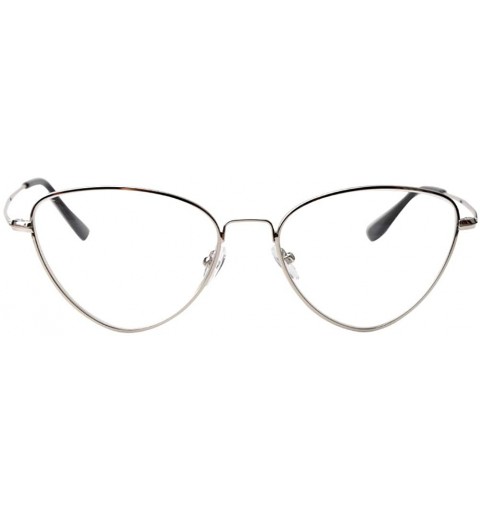 Cat Eye Womens Alloy Frame Cat Eye Reading Glasses with Gift Chain - Silver - CW18Y2IRIIE $9.58