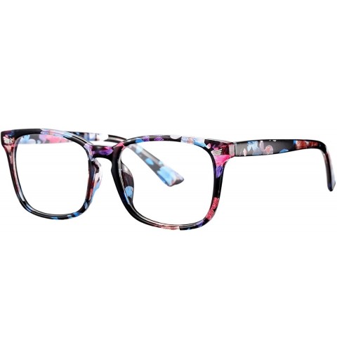 Aviator Non-prescription Glasses Frame Clear Lens Eyeglasses - Floral - CV188Q4AZ6E $13.73