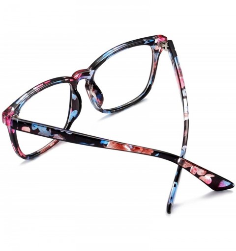Aviator Non-prescription Glasses Frame Clear Lens Eyeglasses - Floral - CV188Q4AZ6E $13.73