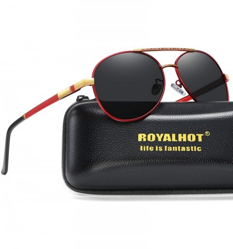 Wayfarer Polarized Avaitor Sunglasses for Men Driving Wayfarer Sun Glasses Women - Red Gold - CO194Z7MUWO $40.88