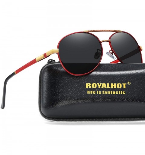 Wayfarer Polarized Avaitor Sunglasses for Men Driving Wayfarer Sun Glasses Women - Red Gold - CO194Z7MUWO $20.21