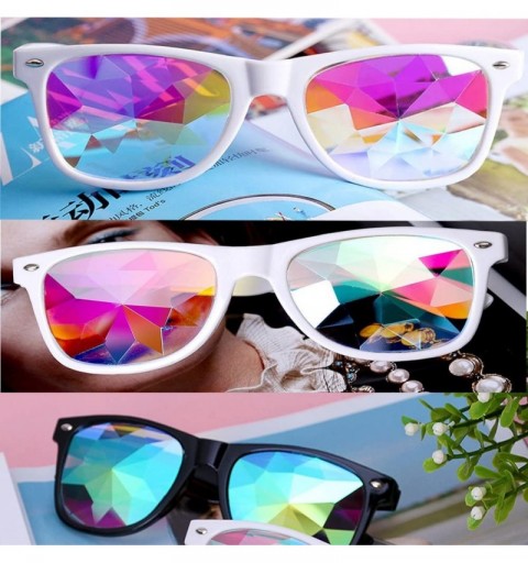 Round Festivals Kaleidoscope Glasses for Raves - Goggles Rainbow Prism Diffraction Crystal Lenses - CO18C3XE02Z $14.46