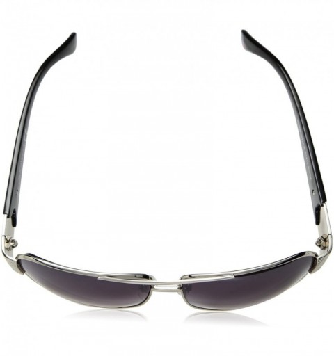 Aviator Mens Rectangular Semi-Rimless Metal Sunglasses with 100% UV Protection - Silver/Black - CT180SOARC9 $35.56