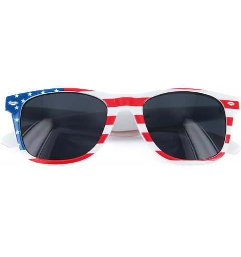Wayfarer Men Women Sunglasses Pop Color Frame Mirror Lens Gift Box Set - Usa 3 Pack - CS11KRVEZTL $10.60