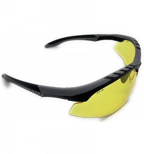 Wrap High Performance Sport Protective Safety Glasses - Clear - Yellow - Smoke Lens Ansi Z87.1 - Dark Gray Yellow - C4193EWG0...