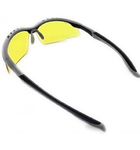 Wrap High Performance Sport Protective Safety Glasses - Clear - Yellow - Smoke Lens Ansi Z87.1 - Dark Gray Yellow - C4193EWG0...