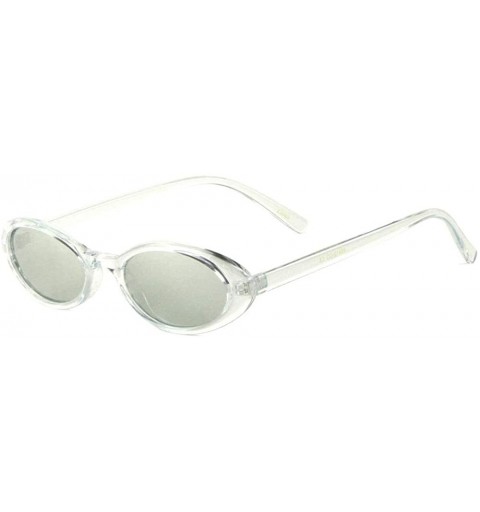 Oval Wide Retro Oval Crystal Color Sunglasses - Green - CP198E938WY $29.55