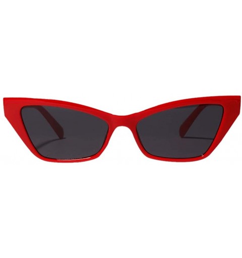 Cat Eye Cateye Sunglasses for Women Men Vintage Clear PC Ocean Lens Sunglasses Fashion Hip Hop - Red - CP18UZQGARM $11.18