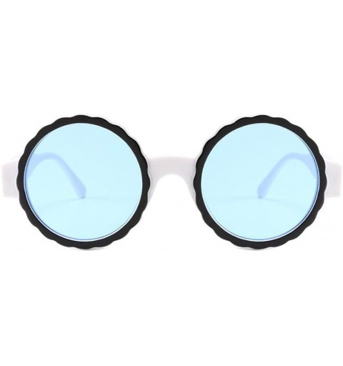 Round Fashion Round Frame Mask Sunglasses Integrated Gas Glasses for Woman (Blue) - Blue - CC18R2GQ96A $9.50