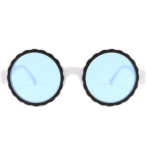 Round Fashion Round Frame Mask Sunglasses Integrated Gas Glasses for Woman (Blue) - Blue - CC18R2GQ96A $9.50