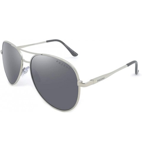 Aviator Polarized Aviator Sunglasses for Men and Women PR006 - Black - C118AQYS9SN $31.99