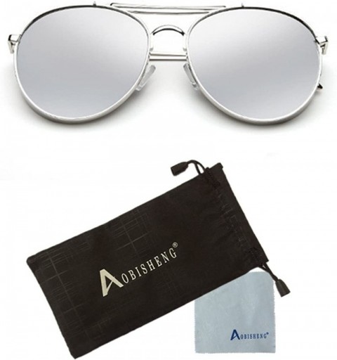Aviator Fashion Aviator Metal Frames Mirror Sunglasses - Silver - silver - CW12GYL0P37 $20.77