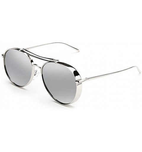 Aviator Fashion Aviator Metal Frames Mirror Sunglasses - Silver - silver - CW12GYL0P37 $8.46