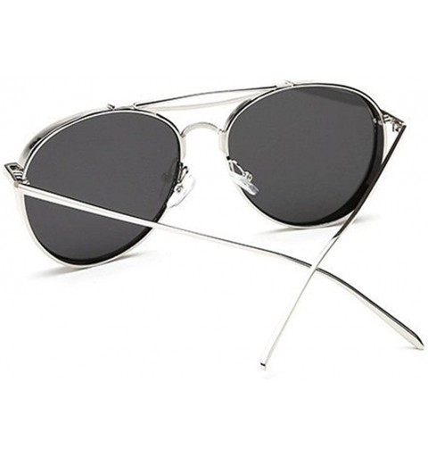 Aviator Fashion Aviator Metal Frames Mirror Sunglasses - Silver - silver - CW12GYL0P37 $8.46