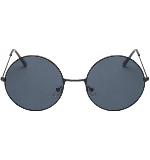 Aviator 2019 Women Men Sunglasses Round Metal Frame Brand Designer Mirrored Blue - Tea - C518YKT7XTQ $8.50